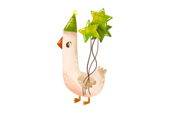 Green Birthday Goose Clipart Set Hand Drawn Party Geese Product Image 7