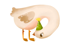 Green Birthday Goose Clipart Set Hand Drawn Party Geese Product Image 8