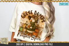 Goose Bumps & Pumpkin Spice is a professional design that is available at 300dpi PNG to use for Sublimation, iron-on transfer, DTG Printing and normal printing.