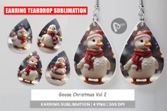 Earring teardrop sublimation design Goose Christmas Product Image 1