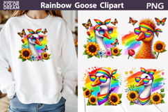 Rainbow Goose Pride Clipart | LGBT Farm Shirt Print Product Image 1