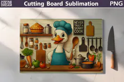 Funny Goose Cutting Board | Never Trust A Skinny Cook Product Image 2