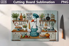 Funny Goose Cutting Board | Never Trust A Skinny Cook Product Image 4