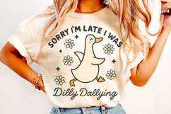 Dilly Dallying Goose Png, Funny Goose PNG, Cute Goose PNG Product Image 1