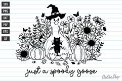 Halloween Ghost Goose Cat Fall Flower Pumpkin SVG Spooky SVG Product Image 1