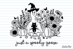Halloween Ghost Goose Cat Fall Flower Pumpkin SVG Spooky SVG Product Image 7
