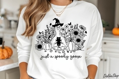 Halloween Ghost Goose Cat Fall Flower Pumpkin SVG Spooky SVG Product Image 5