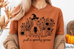 Halloween Ghost Goose Cat Fall Flower Pumpkin SVG Spooky SVG Product Image 4
