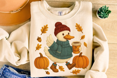 Fall Goose PNG, Pumpkins Goose PNG, Halloween PNG, Autumn Product Image 5
