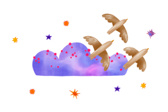 Watercolor Goose Pilot Clipart Set Airplane, Clouds &amp; Space Product Image 5