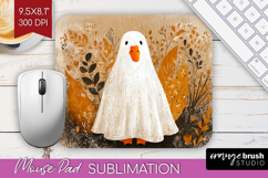 Goose Ghost Halloween Mouse Pad Sublimation Spooky Season Product Image 1
