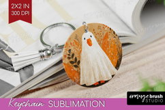 Goose Ghost Halloween Keychain PNG Spooky Season Keychain Product Image 1