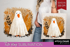 Goose Ghost Halloween Tote Bag Spooky Season Tote Bag PNG Product Image 1