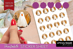 Goose Ghost Halloween Round Sticker Spooky Season Printable Product Image 1