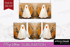 Goose Ghost Halloween Mug Wrap Spooky Season Mug PNG Product Image 1