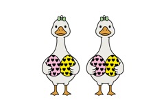 Goose Holding Easter Eggs Earrings Laser Cut SVG Template Product Image 2