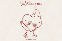 Valentine Goose SVG | Cute Love Goose Line Art SVG PNG Product Image 1