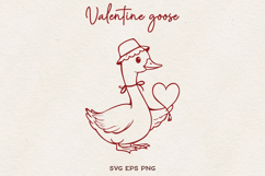 Valentine Goose SVG | Cute Love Goose Line Art SVG PNG Product Image 1