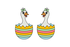 Easter Egg Hatching - Goose Earrings Laser Cut SVG Template Product Image 2