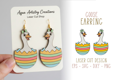 Easter Egg Hatching - Goose Earrings Laser Cut SVG Template Product Image 1