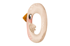 Cute Goose Numbers Clipart: Hand-Drawn Watercolor Bird Product Image 11