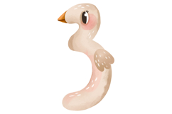 Cute Goose Numbers Clipart: Hand-Drawn Watercolor Bird Product Image 4