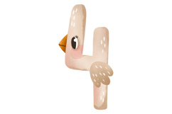 Cute Goose Numbers Clipart: Hand-Drawn Watercolor Bird Product Image 5