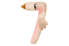 Cute Goose Numbers Clipart: Hand-Drawn Watercolor Bird Product Image 8