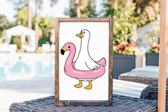 Goose in Flamingo Float PNG | Funny Goose Clipart Product Image 2