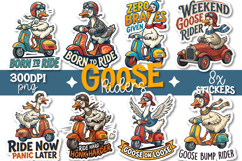 Funny Goose Riders Stickers 10x Designs Transparent PNGs Product Image 1