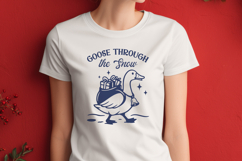 Goose Through the Snow SVG | Funny Christmas Goose Clipart Product Image 2