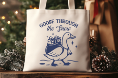 Goose Through the Snow SVG | Funny Christmas Goose Clipart Product Image 3