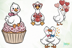 Cute Goose Valentine Clipart Product Image 1