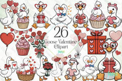 Goose Valentine Clipart Sublimation Product Image 1