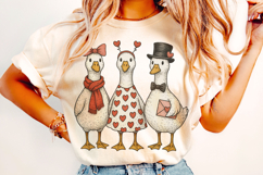 Goose Valentine's Day PNG, Cute Goose Valentine, Funny PNG Product Image 1