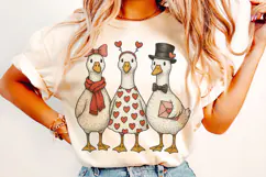 Goose Valentine's Day PNG, Cute Goose Valentine, Funny PNG Product Image 1