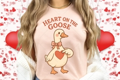 Goose Valentine PNG, Heart on the Goose Design, Anti Valenti Product Image 4