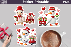 Goose Red Heart Sticker | Valentine Sticker Printable Product Image 1