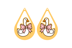 Goose Teardrop Earring, Goose Laser Cut Earrings, SVG Product Image 2
