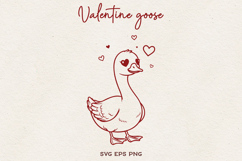 Valentine Goose SVG | Cute Love Goose Line Art BUNDLE Product Image 8