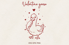 Valentine Goose SVG | Cute Love Goose Line Art SVG PNG Product Image 1