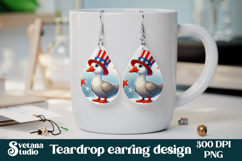 Patriotic goose teardrop earring sublimation | Patriotic PNG Product Image 1