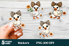 Funny goose stickers printable | Cute animal stickers PNG Product Image 1