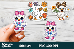 Funny goose stickers printable | Cute farm animal stickers Product Image 1