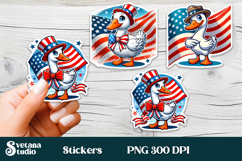 Patriotic goose stickers printable | Goose stickers PNG Product Image 1