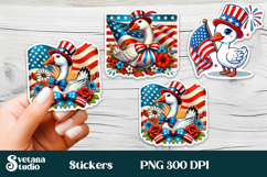 Patriotic goose stickers printable | Goose stickers PNG Product Image 1