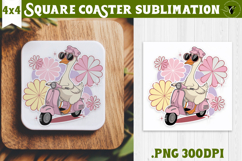 Goose Square Coaster | Funny Goose | Sarcastic Product Image 1