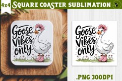 Goose Square Coaster | Funny Goose | Sarcastic Product Image 1
