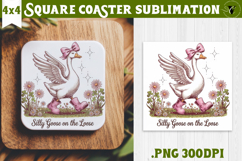 Goose Square Coaster | Funny Goose | Sarcastic Product Image 1