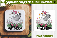 Goose Square Coaster | Funny Goose | Sarcastic Product Image 1